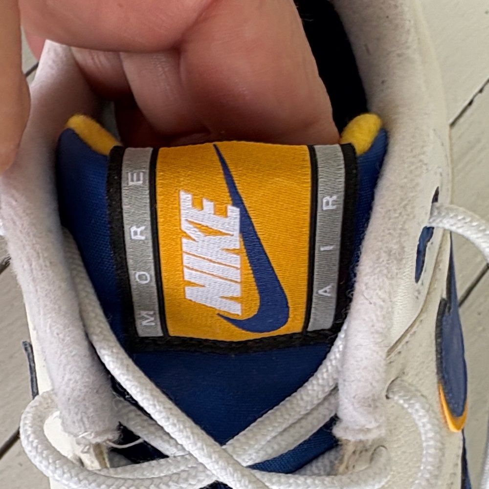 Nike Men's Sneakers in White, Blue, and Yellow - Picture 6 of 10